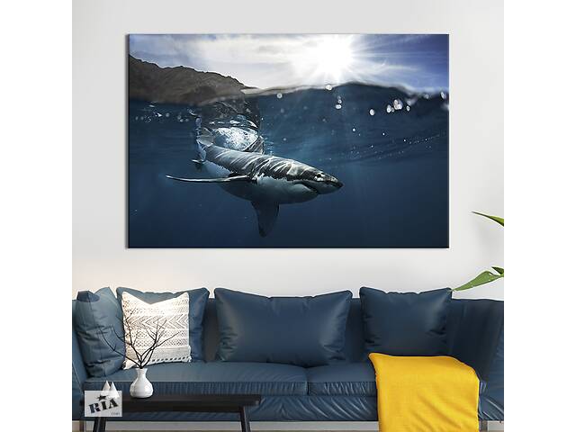 Картина на холсте интерьерная KIL Art Опасная акула 51x34 см (151-1)
