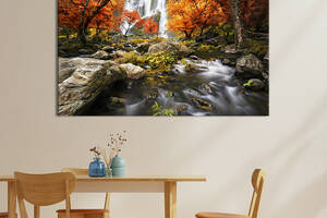 Картина на холсте интерьерная KIL Art Оранжевый водопад 75x50 см (586-1)
