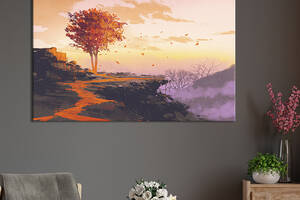 Картина на холсте интерьерная KIL Art Осеннее дерево 122x81 см (594-1)