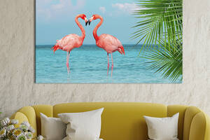 Картина на холсте интерьерная KIL Art Пара фламинго 75x50 см (187-1)