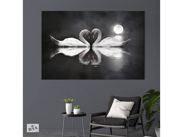 Картина на холсте интерьерная KIL Art Пара лебедей 51x34 см (143-1)