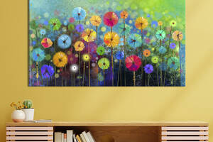 Картина на холсте интерьерная KIL Art Пёстрое поле цветов 75x50 см (243-1)