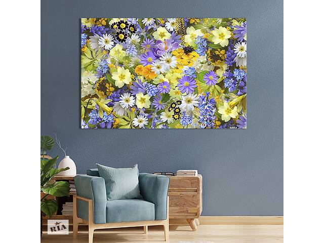 Картина на холсте интерьерная KIL Art Полевые цветы 75x50 см (216-1)