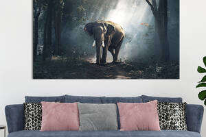 Картина на холсте интерьерная KIL Art Слон в лесу 122x81 см (198-1)