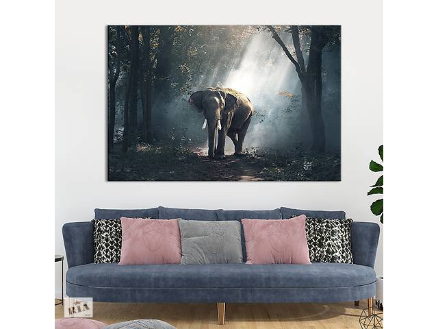 Картина на холсте интерьерная KIL Art Слон в лесу 75x50 см (198-1)