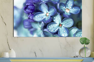 Картина на холсте интерьерная KIL Art Синие цветы 75x50 см (235-1)