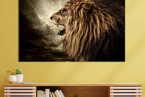 Картина на холсте интерьерная KIL Art Царь зверей лев 51x34 см (142-1)