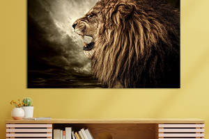 Картина на холсте интерьерная KIL Art Царь зверей лев 75x50 см (142-1)