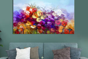 Картина на холсте интерьерная KIL Art Цветочная палитра 75x50 см (249-1)