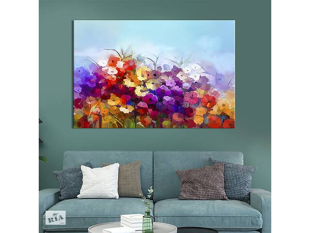 Картина на холсте интерьерная KIL Art Цветочная палитра 75x50 см (249-1)