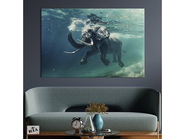 Картина на холсте интерьерная KIL Art Весёлый слон 75x50 см (155-1)
