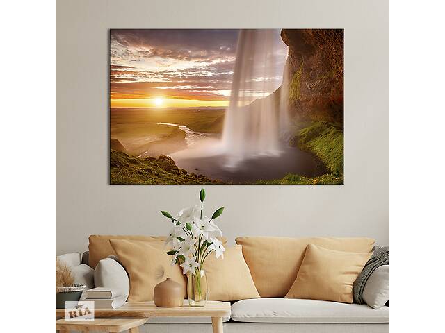 Картина на холсте интерьерная KIL Art Водопад в Ирландии 51x34 см (575-1)