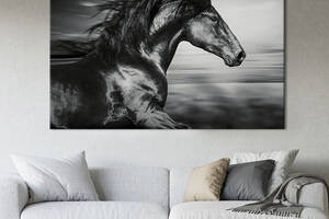 Картина на холсте интерьерная KIL Art Вороной конь 122x81 см (175-1)