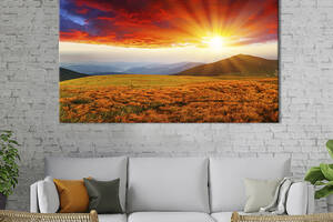 Картина на холсте интерьерная KIL Art Восход солнца в горах 122x81 см (559-1)