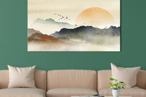Картина на холсте интерьерная KIL Art Закат -китайская живопись 122x81 см (640-1)