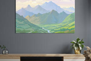 Картина на холсте интерьерная KIL Art Живописные горы 122x81 см (626-1)