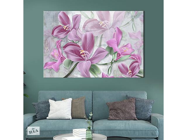Картина на холсте интерьерная KIL Art Живописные лилии 75x50 см (266-1)