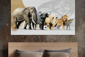 Картина на холсте интерьерная KIL Art Животные Африки 75x50 см (158-1)