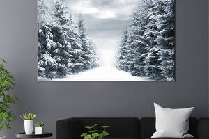 Картина на холсте интерьерная KIL Art Зимний лес 122x81 см (543-1)