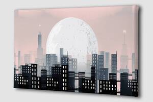 Картина Ночной город Malevich Store 40x80 см (K0009)