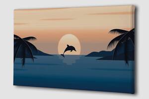 Картина Счастливый дельфин Malevich Store 30x60 см (K0022)