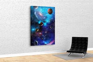 Картина у вітальню дитячу спальню для інтер'єру Планети в космосі KIL Art 81x54 см (579)