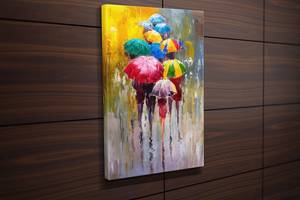 Картина в гостиную спальню детскую для интерьера Цветные зонтики KIL Art 51x34 см (590)