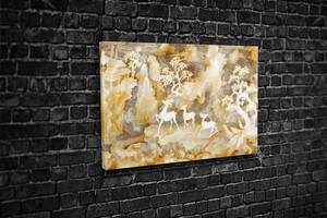 Картина у вітальню спальні для інтер'єру Абстрактні олені в лісі KIL Art 81x54 см (500)