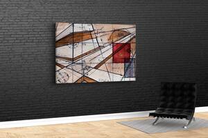 Картина в гостиную спальню для интерьера Абстракция геометрия: фигуры и линии KIL Art 81x54 см (430)