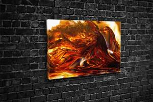 Картина у вітальню спальню для інтер'єру Абстракція потоки вогню лава KIL Art 81x54 см (413)