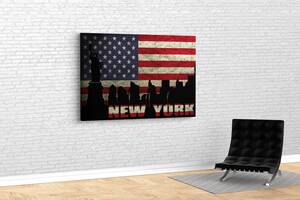 Картина в гостиную спальню для интерьера Америка Нью-Йорк KIL Art 81x54 см (445)