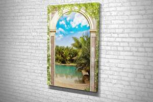 Картина в гостиную спальню для интерьера Арка в тропическом пейзаже KIL Art 122x81 см (762)