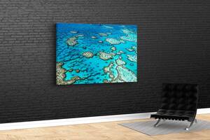 Картина в гостиную спальню для интерьера Архипелаг в голубом море KIL Art 81x54 см (423)