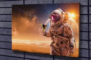Картина у вітальню спальню для інтер'єру Астронавт на далекій планеті KIL Art 51x34 см (865)