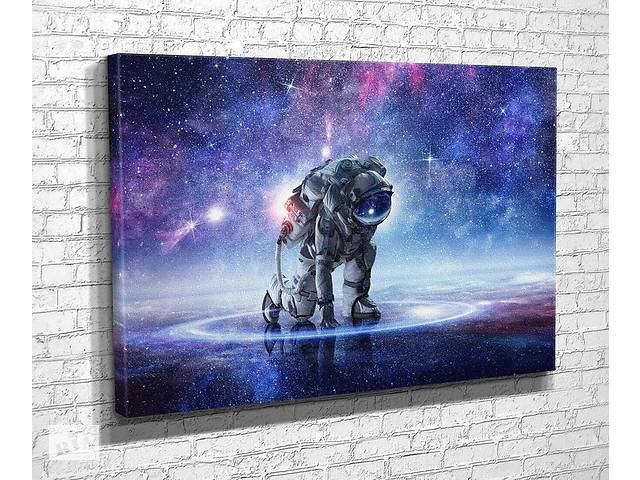 Картина в гостиную спальню для интерьера Астронавт в космосе KIL Art 81x54 см (813)