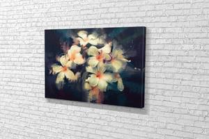 Картина у вітальню спальню для інтер'єру Букет білих квітів KIL Art 81x54 см (640)