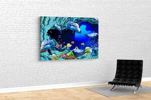 Картина в гостиную спальню для интерьера Дельфины KIL Art 122x81 см (561)