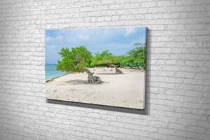 Картина в гостиную спальню для интерьера Деревья на берегу моря KIL Art 81x54 см (764)