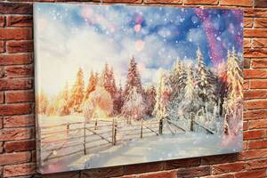 Картина у вітальню спальню для інтер'єру Ялинки у снігу KIL Art 81x54 см (584)
