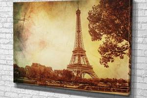 Картина в гостиную спальню для интерьера Эйфелева башня в Париже KIL Art 81x54 см (744)