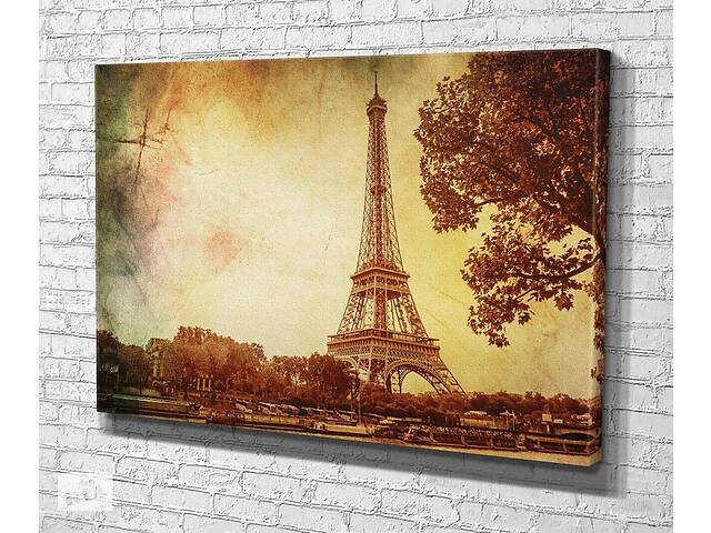 Картина в гостиную спальню для интерьера Эйфелева башня в Париже KIL Art 122x81 см (744)