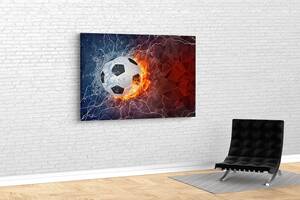 Картина в гостиную спальню для интерьера Футбольный мяч KIL Art 122x81 см (663)