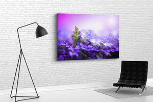 Картина в гостиную спальню для интерьера Фиолетовые листья KIL Art 81x54 см (652)
