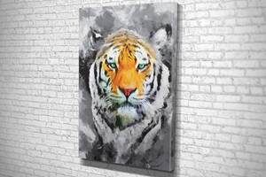 Картина в гостиную спальню для интерьера Гордый тигр KIL Art 51x34 см (738)