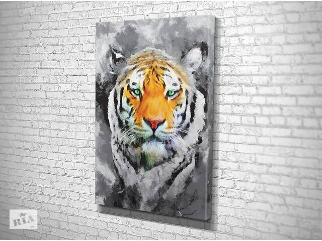 Картина в гостиную спальню для интерьера Гордый тигр KIL Art 122x81 см (738)
