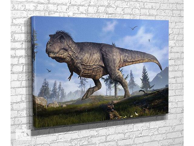 Картина в гостиную спальню для интерьера Хищний динозавр KIL Art 81x54 см (716)