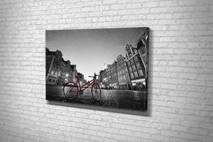 Картина у вітальню спальню для інтер'єру Червоний велосипед на старій площі KIL Art 81x54 см (842)
