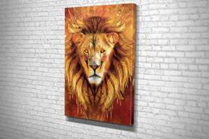 Картина в гостиную спальню для интерьера Красивый лев KIL Art 81x54 см (728)