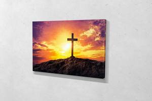 Картина в гостиную спальню для интерьера Крест на горе KIL Art 81x54 см (505)