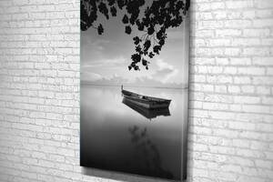 Картина в гостиную спальню для интерьера Лодка на озере KIL Art 81x54 см (765)